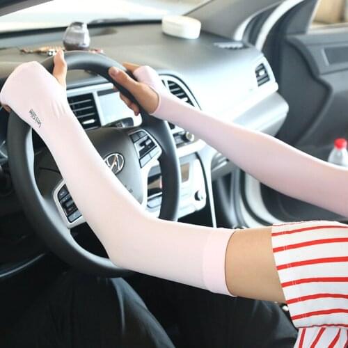 Long Gloves Sun UV Protection Hand Protector Cover Arm Sleeves Ice Silk Sunscreen Sleeves Outdoor Arm Warmer Half Finger Sleeves