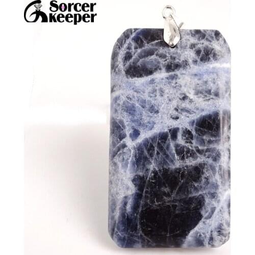 Women & Men Fashion Jewelry Pendants Necklaces With Chain Wholesale Blue Sodalite Beads Quartz Stone Colares Femininos BC335