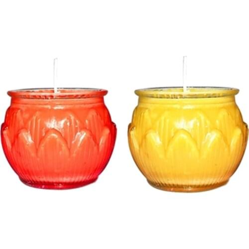 Environmentally Friendly Candle Butter Lamp Scented Candles In Glass Flower Candle Scented Kaarsen Buddhist Candles Fete 50N339N