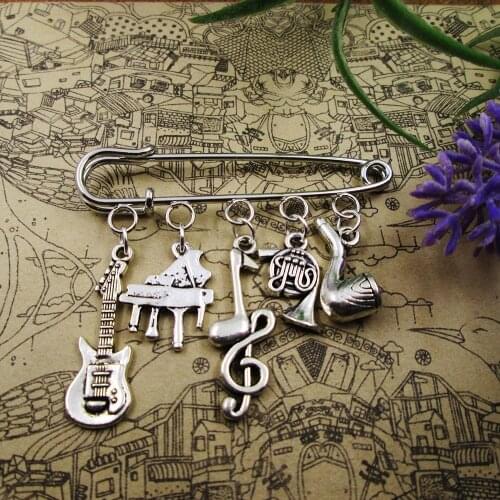 Guitar piano Music Gift Gift For Her Shawl Brooch Music Lovers Swirl Pin Brooch brooch