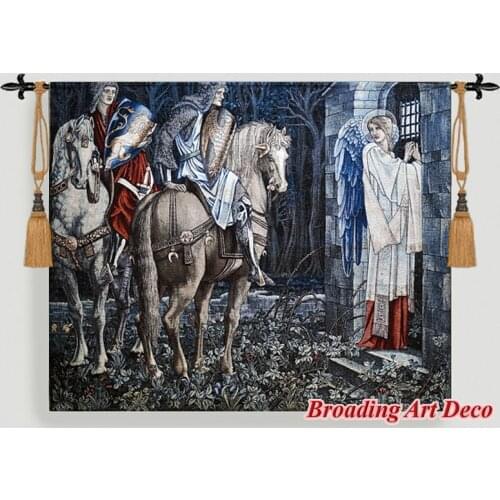 The Failure of Sir Gawaine Medieval Tapestry Wall Hanging William Morris Holy Grail Tapestries Jacquard Weave Gobelin 120x100cm