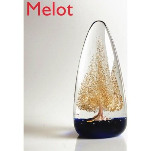 Crystal Money Tree Wine Rack Decoration Desk Gift Glass Lucky Car Interior