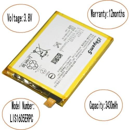 ISkyamS 10pcs/lot 3430mAh LIS1605ERPC Smart Phone Replacement Battery For Sony E6883 Z5P Dual E6853 Z5 Premium Z 5 Plus