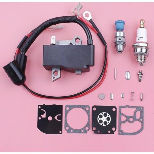 Ignition Coil Carburetor Repair Kit For Husqvarna 445 450 450E Spark Plug Decompression Valve Chainsaw Replace Spare Part