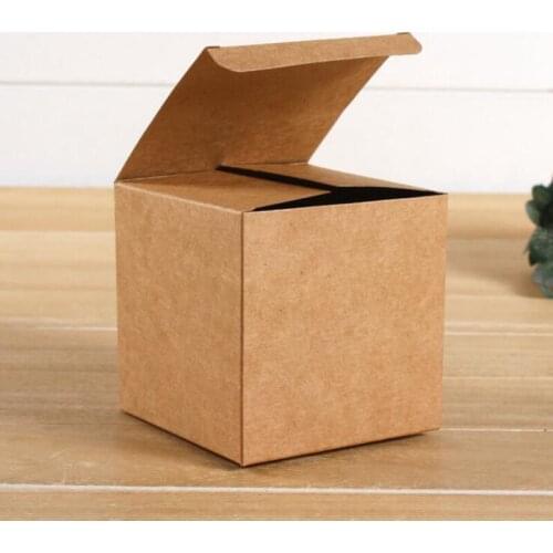 200pcs/lot 10cmx10cmx10cm Kraft Paper Boxes Cosmetic Cream Jar Bottle Packaging Box Candy Box Gift Box