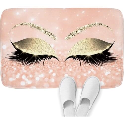 Beautiful Cartoon Eyelash Print Pattern Doormat Kitchen Mat Floor Living Room Home Decoration Foot Mat Non-Slip Floor Mat Lip