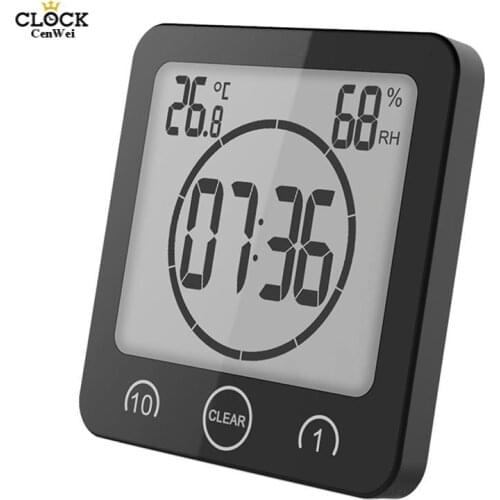 Creative LCD Waterproof Shower Watches Timer Temp Wall Clock Home Decoration Accessories Modern Digital Bathroom Clock