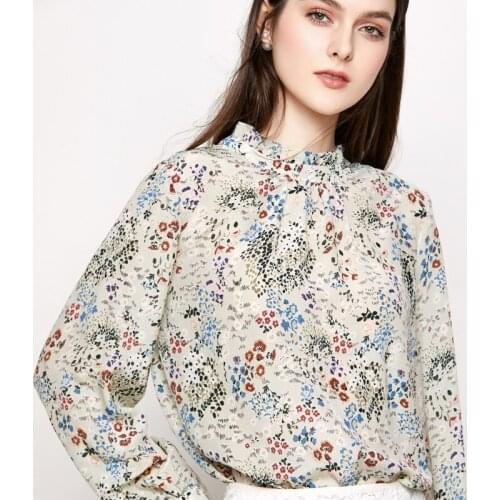 Summer Pure Silk T-Shirt 100% Mulberry Silk Women Print Top M L XL FREE SHIPPING