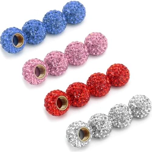 2021 New 4 Pack Handmade Crystal Rhinestone Stem Air Cover Wheel Tire Valve-Attractive Dustproof Bling-Car Parts Universal
