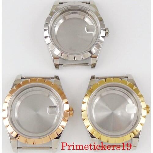 New 39.5mm sapphire crystal men watch case fit miyota 8215 ETA 2836 automatic movement watch parts solid case back