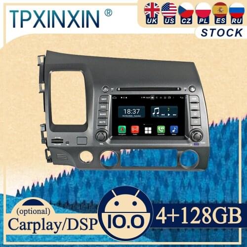 PX6 For Honda Civic 2006-2011 Android10 Carplay Radio Player Car GPS Navigation Head Unit Car Stereo WIFI DSP BT