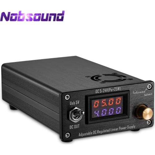 Nobsound 25W Adjustable DC Regulated Linear Power Supply With USB 5V and DC 5V-24V Output For Audio DAC/Digital Players