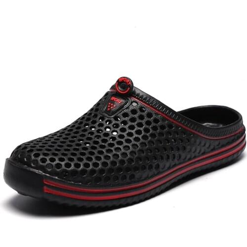Polali 2021 Summer Slippers Men Hollow Out Breathable Beach Flip Flops Unisex Casual Slip-on Flats Sandals Men Shoes size 45