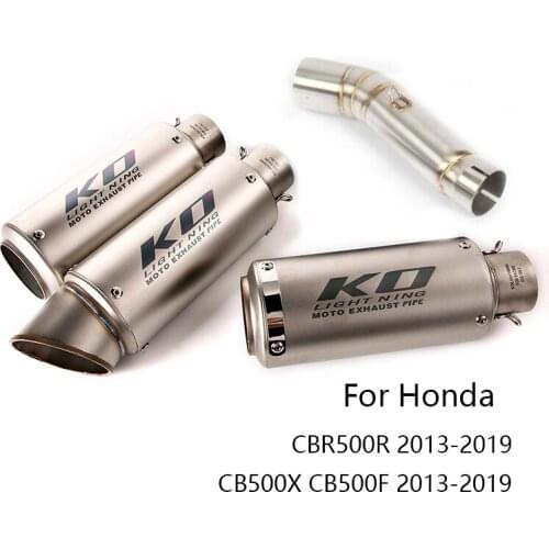 Slip-on Exhaust Set for Honda CBR500R CB500X/F 2013-2019 Motorcycle Mid Link Tube 51mm Muffler with DB Killer Reserve Catalyst