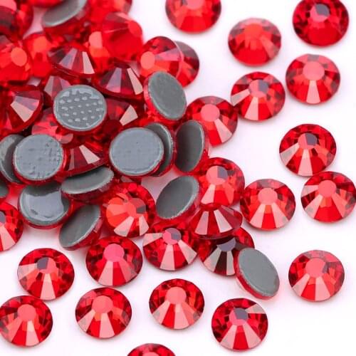 SS16-SS30 Light Siam Hot-fix Rhinestone flatback Rhinestones Iron On Crystal Strass for DIY clothes wedding decoration