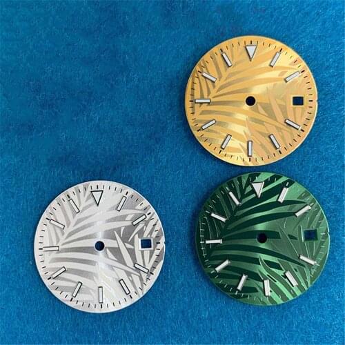 Stylish Watch Parts 28.5MM Watch Dial Blue & Green Luminous Dial, suitable for 8215/ETA2836 Movement