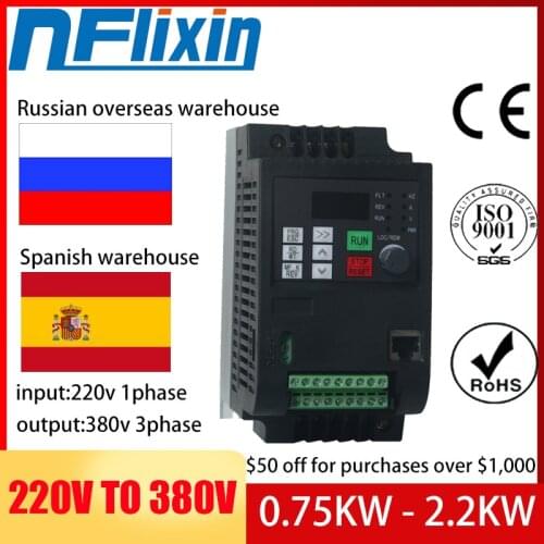 High quality 2.2kw single phase 220v household INPUT and three phases 380v output Frequency inverter