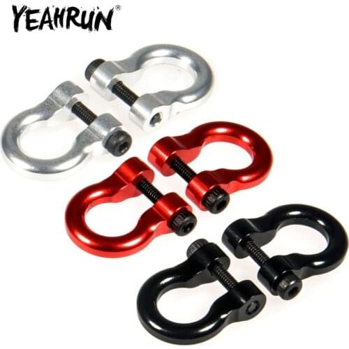 YEAHRUN Metal Front Rear Bumper Trailer Hooks Hitch Rescue Tow Shackles for TRAXXAS TRX-4 TRX4 1/10 RC Crawler Car Parts