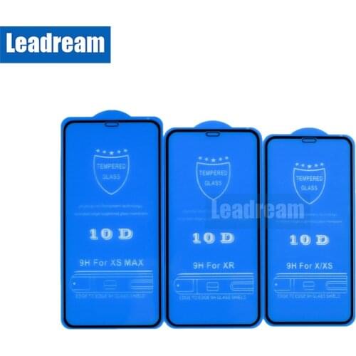 Leadream 500pcs 10D Screen Protector Glass For iPhone 12 11 Pro MAX X XR Xs Max 10D Tempered Glass For iPhone 6 6S 7 8 Plus