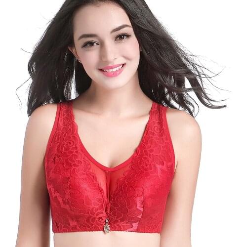 C D cup Women Vest Bra Comfortable Everyday Wear Push Up Brassiere 38 40 42 44 Size Full Large Cup Underwear Side Gathering Bra