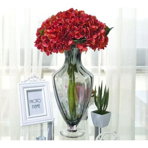 1 bundle Artificial Hydrangea fake Flowers branch silk peony plastic flower Vase Flower Arrangement for Home Wedding Party Decor