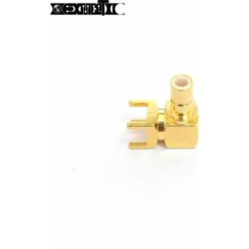 1PC SMB Male Plug RF Coax Connector PCB mount Right Angle Goldplated NEW wholesale