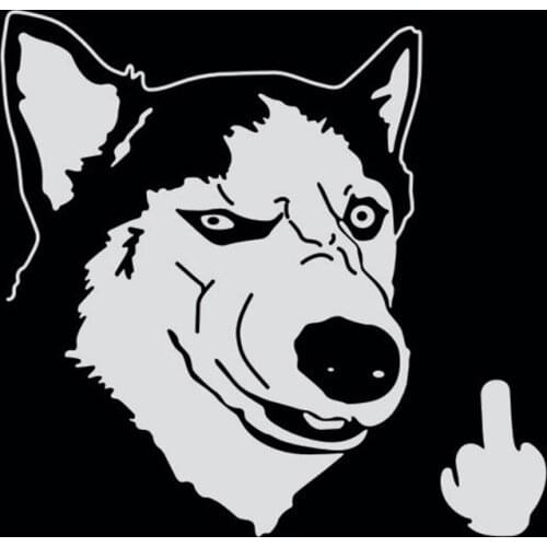 10-50pcs Funny Cool Serious Husky Dog Flipping Finger Car Truck SUV Laptop Sticker Decal Car Styling car accessories