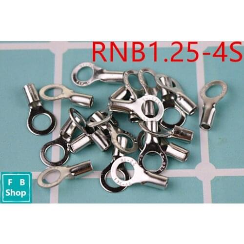 10PCS RNB1.25-4S 4mm Dia Ring Non Insulated Terminal (Type TO) Cable Lug Round naked head