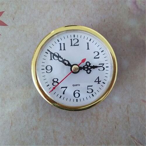 10PCS/Lot QUARTZ CLOCK FIT-UP/Insert Gold Trim Arabic Numeral White Insert Quartz Head Clock