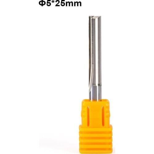 10pcs SHK 5mm CEL 22mm 25mm Straight Slot Bit Wood Cutter CNC Solid Carbide Two Double Flute Bits Router Wood End Mill Milling