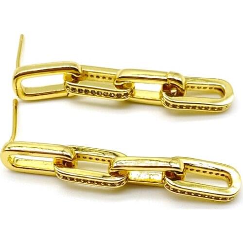 5Pairs/lot Wholesale Jewelry Gold Filled Chain Earrings For Women