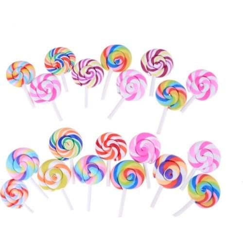 5Pcs Mini Lollipop Simulation Toys Garden Craft Figurine Dollhouse Decoration 25*45mm