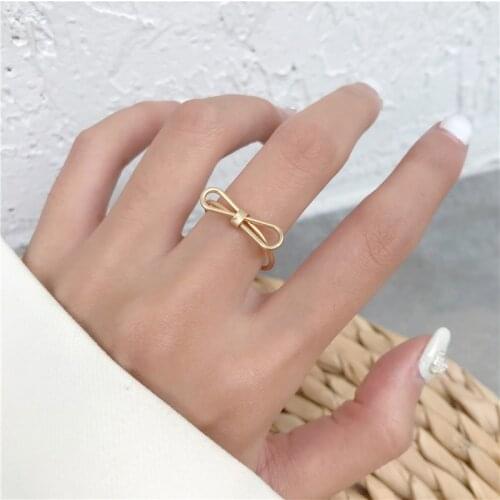 Bow Open-End Ring The new 2021 fashion personality index and middle finger ring