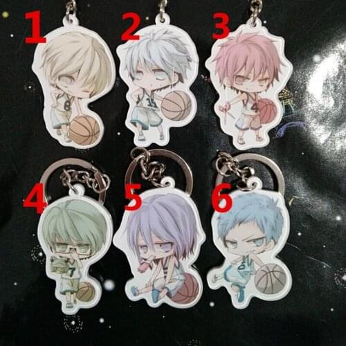 Anime Kuroko no Basket Pendant Acrylic Key Chain Keyring Kuroko Tetsuya Kagami Taiga Hyuga Junpei figures toys Gift Cosplay Prop
