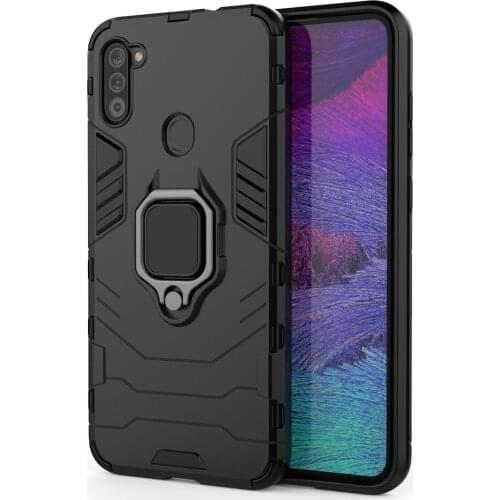 Armor Shockproof Ring Holder Case For Samsung Galaxy A11 A12 M11 M12 Core Hard PC Soft TPU Hybrid Rugged Back Cover