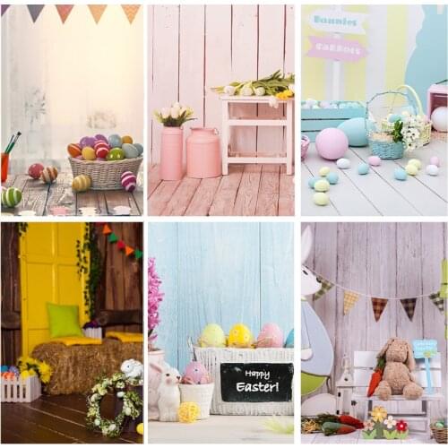 Easter Eggs Rabbit Photography Backdrops Photo Studio Props Spring Flowers Child Baby Portrait Photo Backdrops 21430 CJ-02