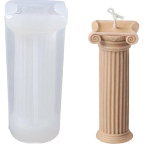 Roman Column Candle Molds Ancient Railing Silicone Stripe Shape Cylinder Candle Pillar Mould for DIY Handmade Candle WWO66