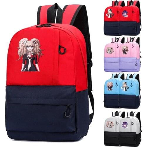 Canvas Backpack Student Mochilas for Teenagers Boys Girls School Bags Anime Danganronpa Junko Laptop Bag Men Women Backpack