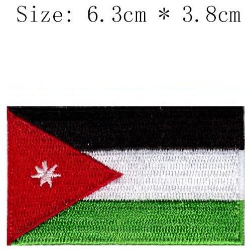 Jordan embroidery flag patch city Amman Wholesale free shipping iron on sew on left chest emblem for Motorcycle Jacket coat