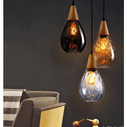 Creative E27 Bulb Clear Glass hanging lamp Pendant Lights bathroom Art Hand made Italy Fashion Glass