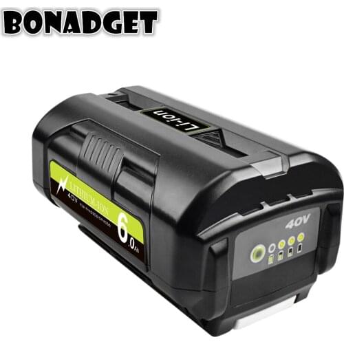 40V 6000mAh Li-ion Battery for Ryobi OP4040 OP4026 OP4030 OP4050 OP4060A OP40201 OP40301 Collection Cordless Power Tools Battery