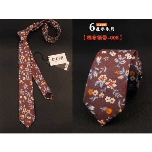 Spot wholesale Korean version of 6cm cotton tie British trendy casual mens and womens narrow tie