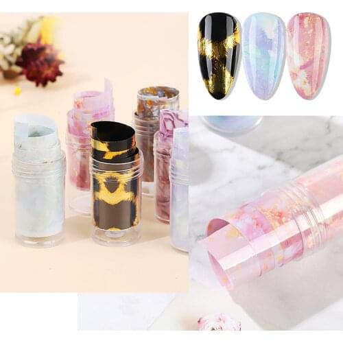 Set of 4 Boxes Nail Art Transfer Sticker Foil Marble Pattern Pink Wild Style Starry Sky Paper Decoration DIY Nail Decals