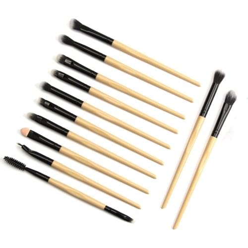 12 Pcs Kawaii Makeup Brushes Set Brochas De Maquillaje Pelo Natural Beauty Accessories Beveled Edge Eyeshadow Tools Art Brushes