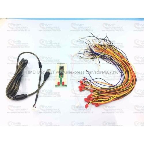 New 2 player USB Encoder to Arcade jamma adapter with Wires 5V LED function USB to Jamma control board for Rocker Arcade cabinet