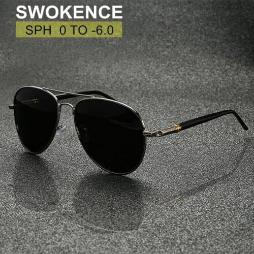 SWOKENCE Prescription Sunglasses For Myopia Dioptre 0 to -6.0 Women Men Brand UV400 Glasses Spectacles For Nearsighted F158
