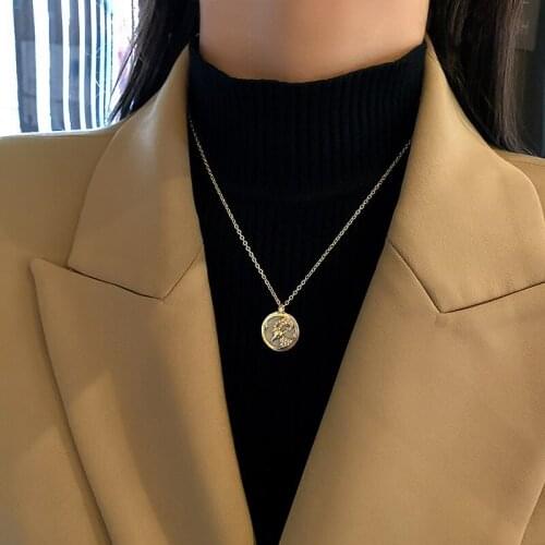 Karopel 12 Constellation Necklaces for Women Gold Micro-Inlaid Zircon Round Pendant Necklace Birthday Gift Wholesale