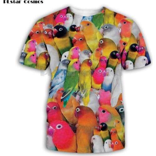 PLstar Cosmos Drop shipping Fashion Men 3D t shirt Animal Parrot 3D Printed T shirts Unisex summer Streetwear Casual t-shirt