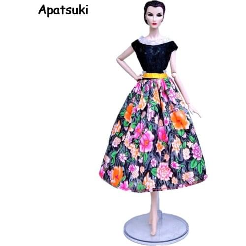Colorful Floral Countryside Fashion 1/6 Doll Clothes For Barbie Doll Outfits Party Gown Princess Party Dress Dolls Accessories