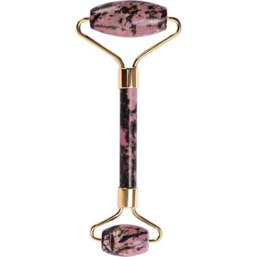 Rhodonite Jade Roller Face Lifting Massage Natural Healing Stone Facial Massager Body Slimming Skin Care Tools